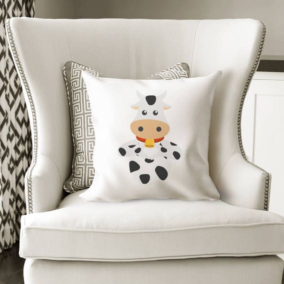 Kids Room Decor Ideas Throw Pillow Cow Pillow Cover Etsy