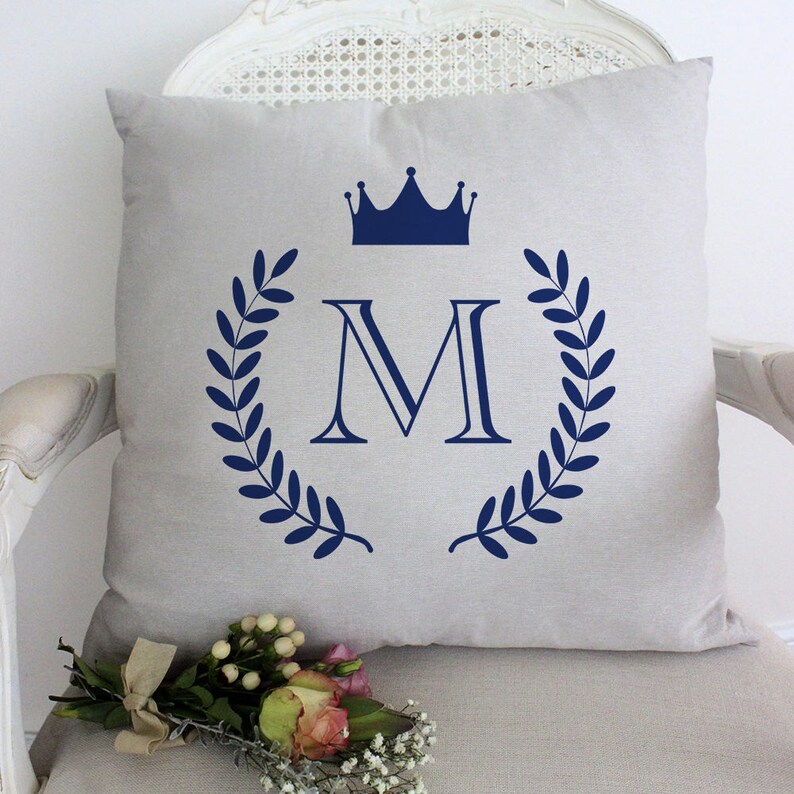 Monogram Pillow Sham Personalize Pillow Initial Pillow Etsy