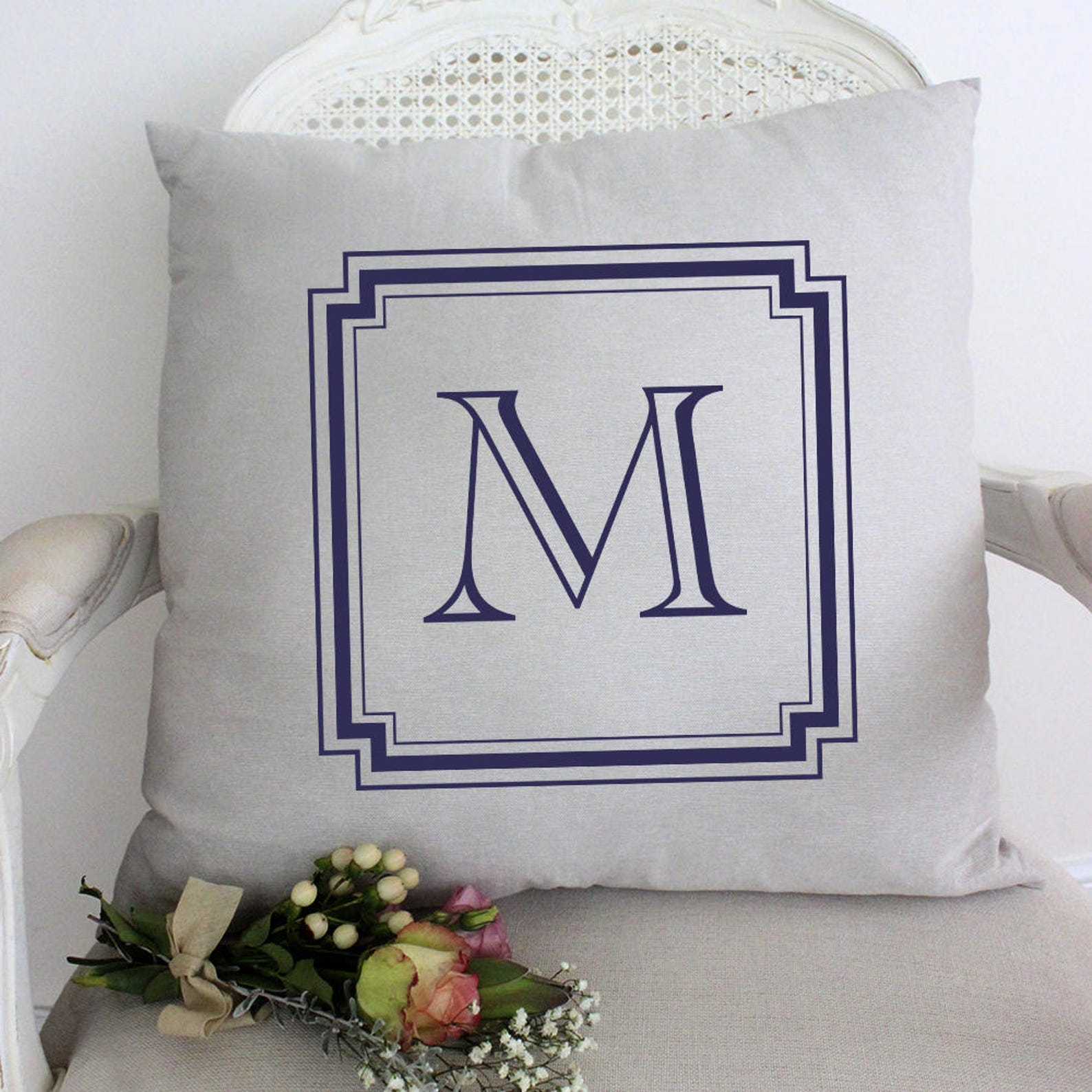 Monogrammed Pillows Initial Pillow Monogrammed Monogrammed Etsy