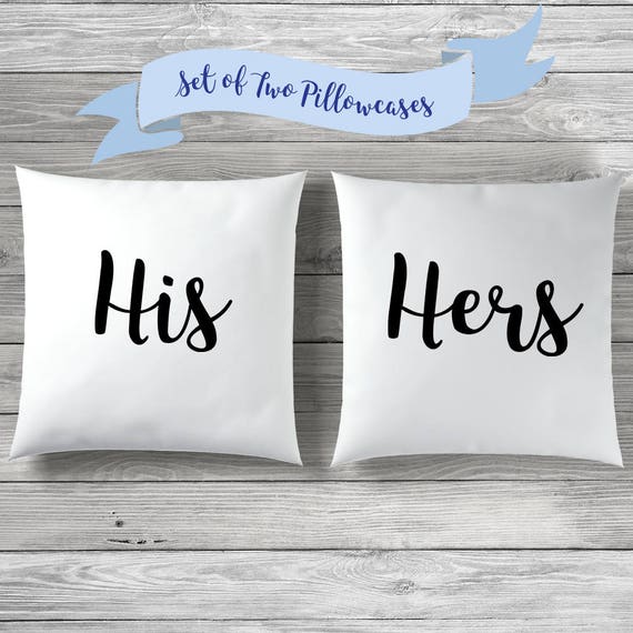 His And Hers Pillowcases Couples Pillow Cases His And Hers Etsy
