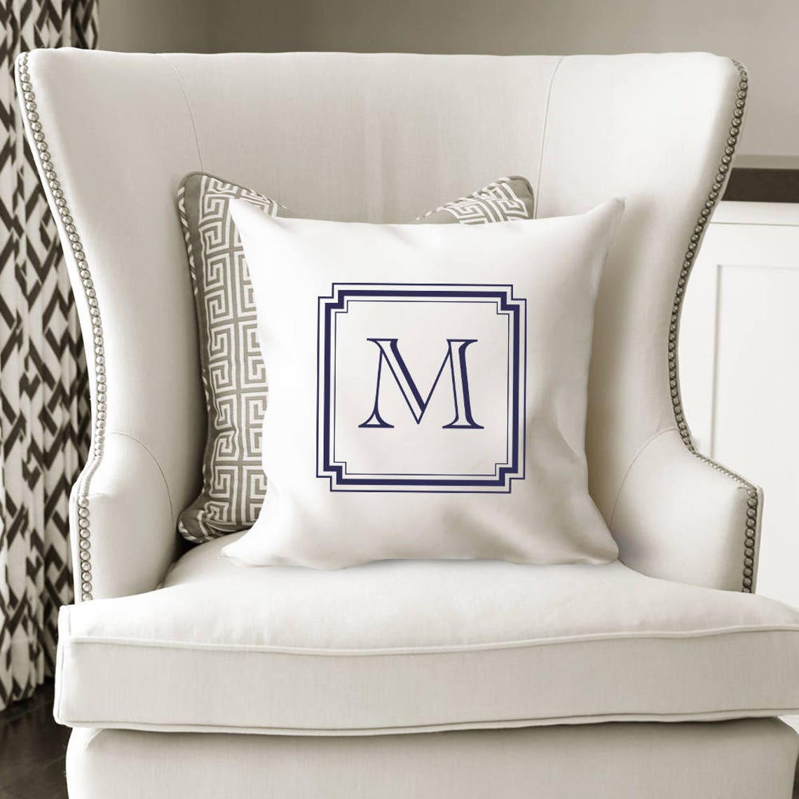 Monogrammed Pillows Initial Pillow Monogrammed Monogrammed Etsy