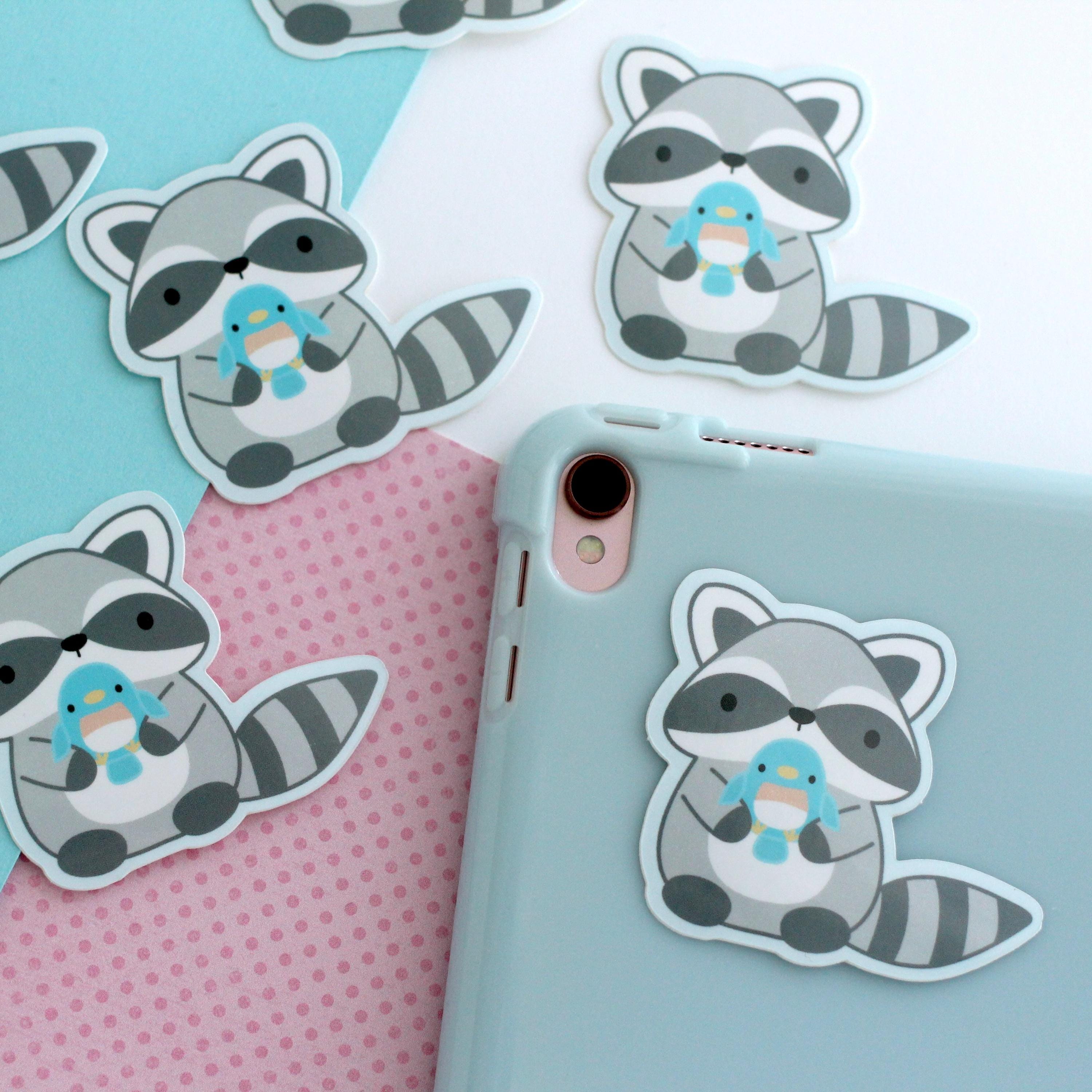 Raccoon Vinyl Sticker. Cute Animal Sticker. Wildlife Lover Gift. Trash ...