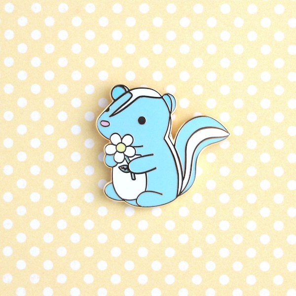 Skunk Enamel Pin. Skunk Gift. Hard Enamel Pin. Kawaii Gift. Girlfriend Present. Bff Gift. Animal Jewelry. Woodland Brooch. Cute Skunk Charm