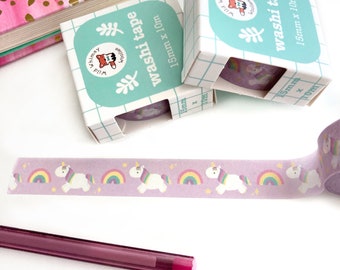 Rainbow Unicorn Washi Tape. Unicorn Stationery. Rainbow Gift Wrapping Tape. Fantasy Washi Paper. Journal Decoration. Pony Planner Washi