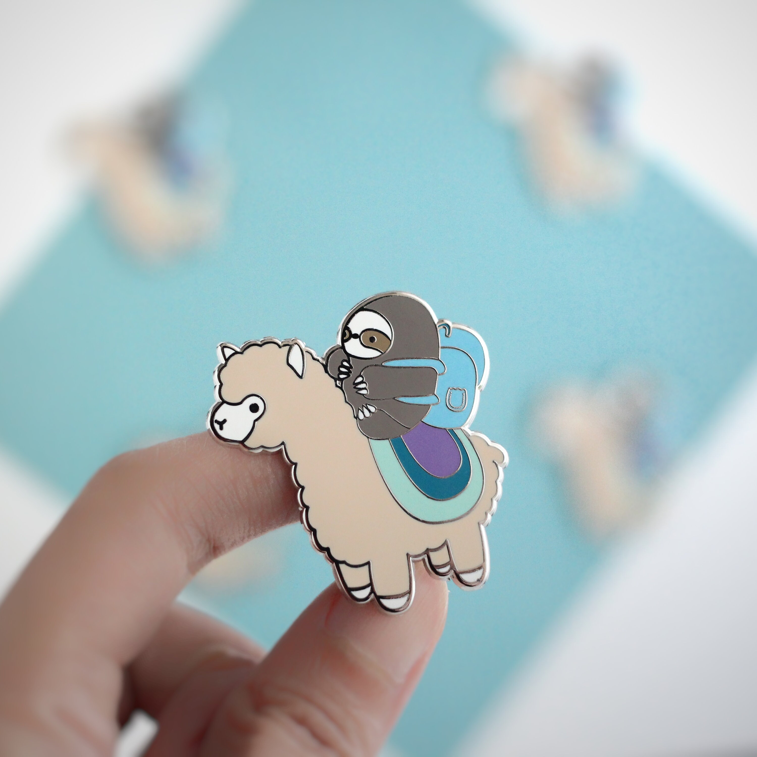 Sloth and Llama Enamel Pin silver. Cute Llama Gift. Alpaca - Etsy Canada