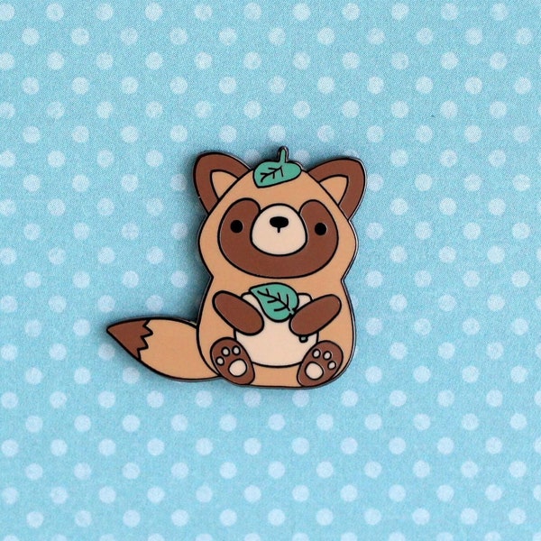 Tanuki Enamel Pin. Raccoon Dog Pin. Japan Enamel Pin. Japanese Gift. Kawaii Enamel Pin. Cute Animal Pin. Anime Lapel Pin. Yokai Manga Pin