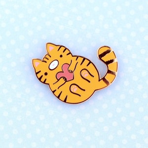 Cat Enamel Pin. Hard Enamel Pin. Cat Jewelry. Kawaii Pin Cute. Orange Cat Lover Gift. Kitty Jewelry Cute. Tabby Cat Pin. Enamel Pin Badge