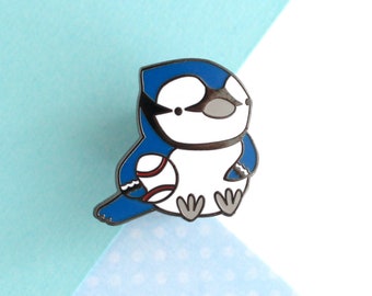 Blue Jay Enamel Pin. Toronto Birds. Hard Enamel Pin. Baseball Gift. Cute Bird Gift. Hat Pin. Bird Enamel Pin. Blue Jay Gift. Backpack Pin