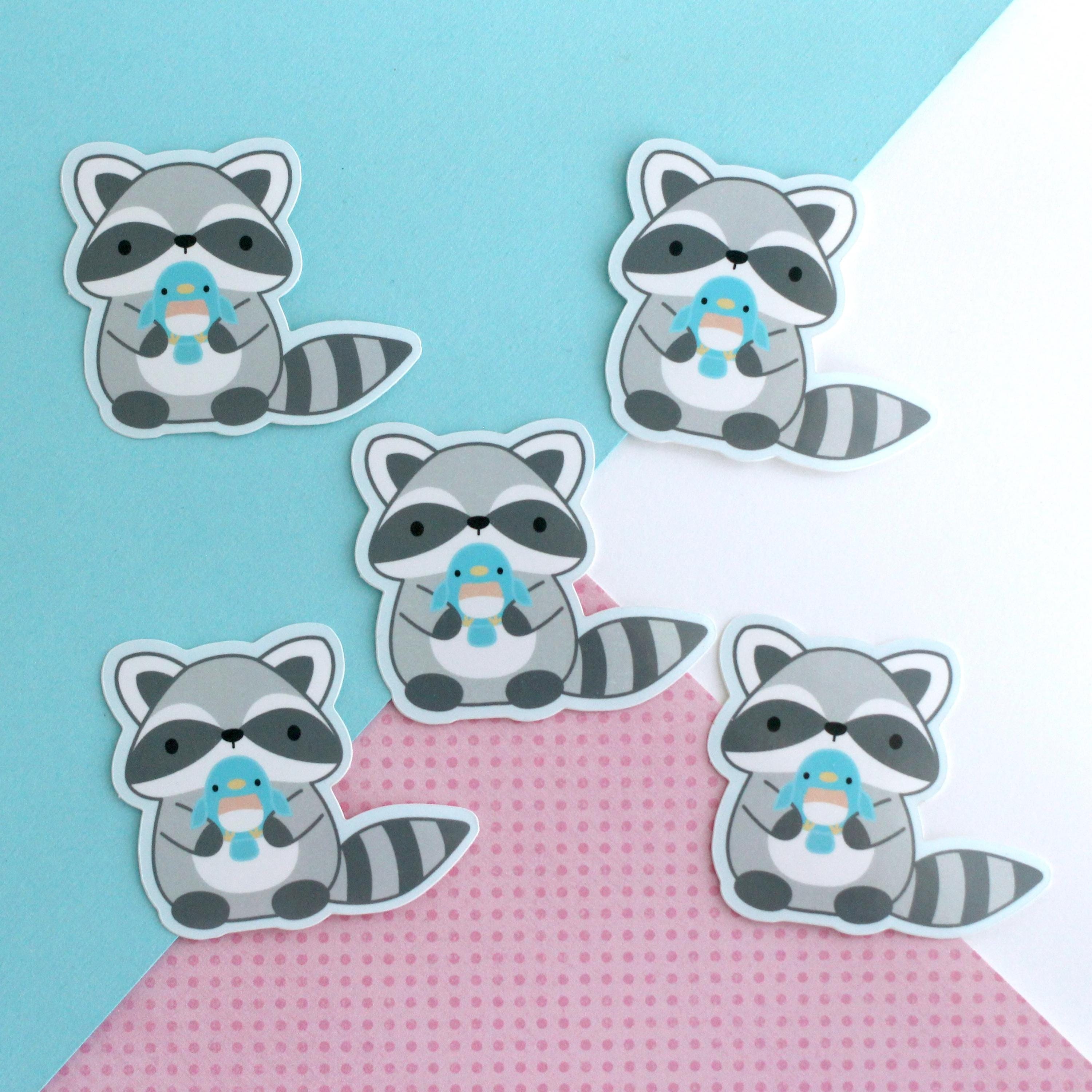 Raccoon Vinyl Sticker. Cute Animal Sticker. Wildlife Lover Gift. Trash ...