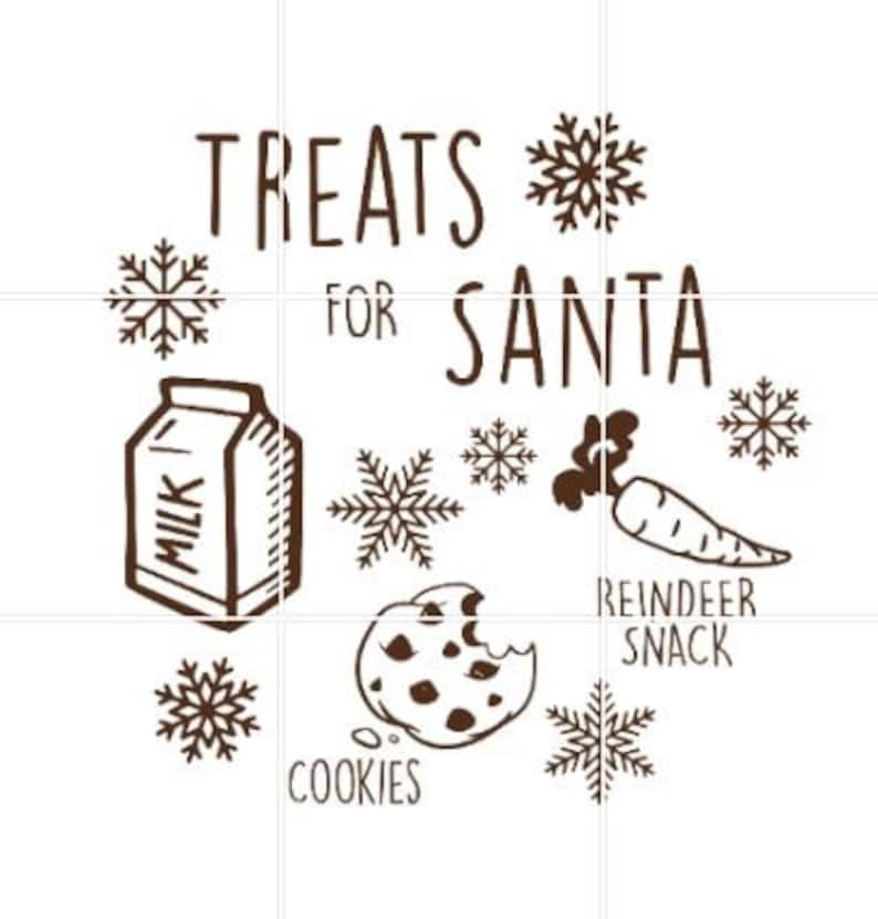 Treats for Santa SVG Cookie Tray Design - Etsy