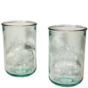 San Miguel Set of Two Drinking Glasses Recycled Glass 14oz Cups Tumblers Brand New