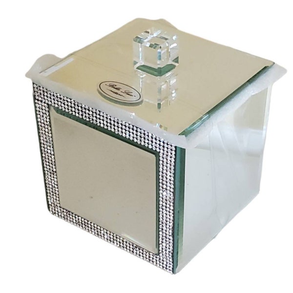 2 Pack Ceramic Qtip Holder Dispenser With Gold Lids, White