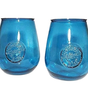 San Miguel Wine Glasses Set of Two Recycled Glass Drinking Glasses Brand New