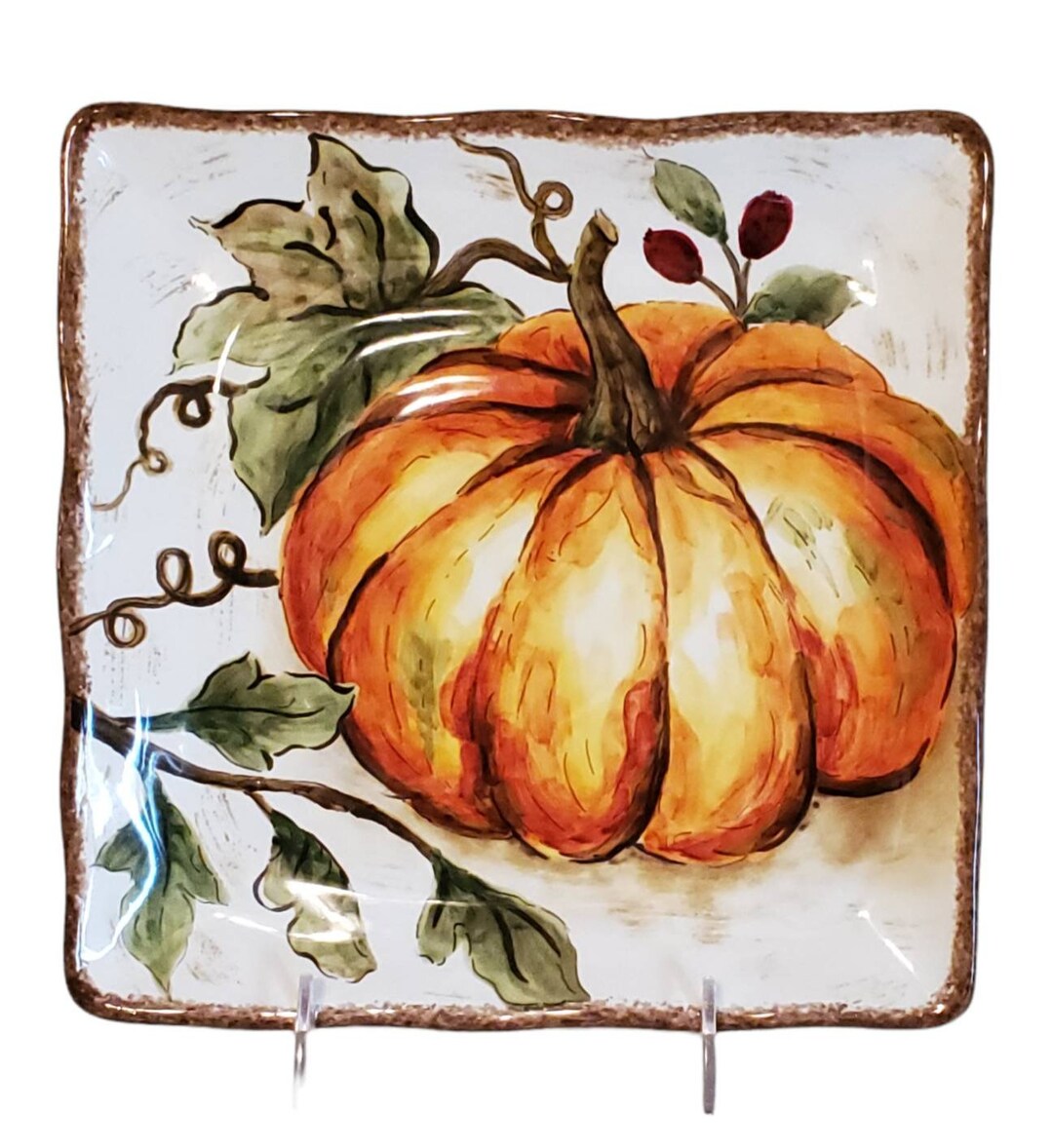 Pumpkin Thanksgiving Salad Plates Set of Two 8 Plates Brand New Etsy