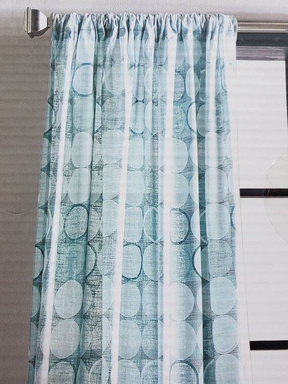 Dotted Grid Circles Curtains 100 Cotton Set Of Two Window Etsy
