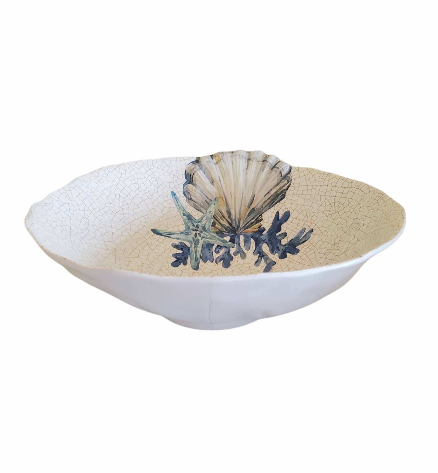 Seashell Salad Serving Bowl Melamine Brand New - Etsy