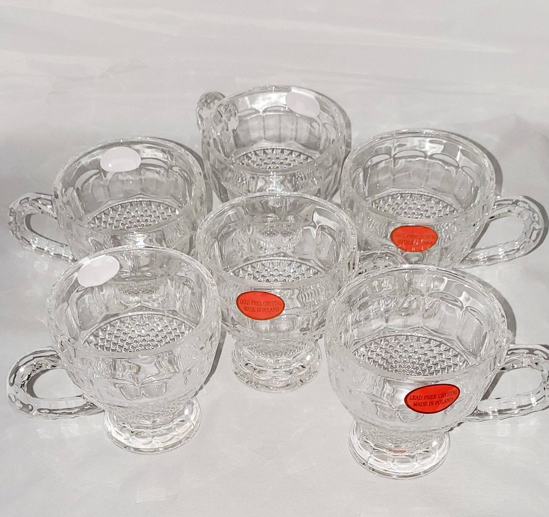 Crystal Tea Cups Set of Six 3 x 3 Leadfree Brand Etsy Nederland