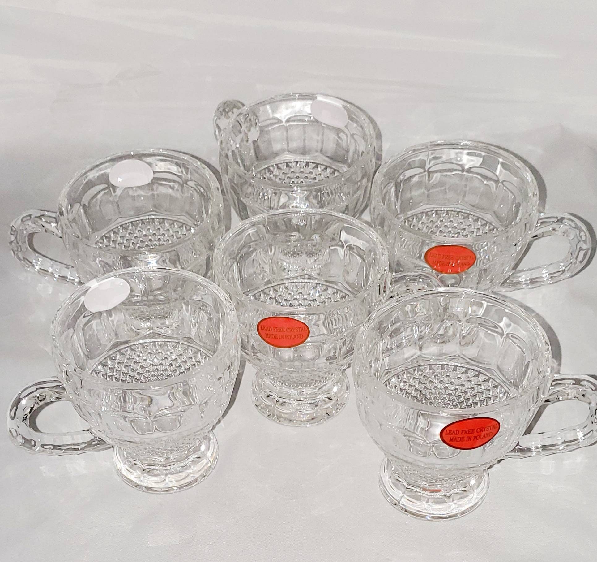 Crystal Tea Cups Set van Zes 3 x 3 Loodvrij Etsy