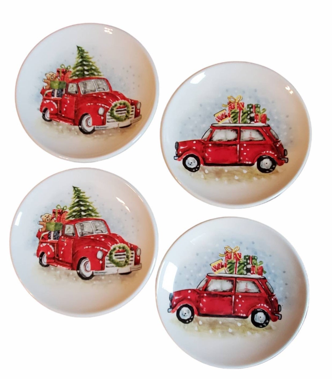 Christmas Tree Appetizer Plates Set of Four Brand New Etsy