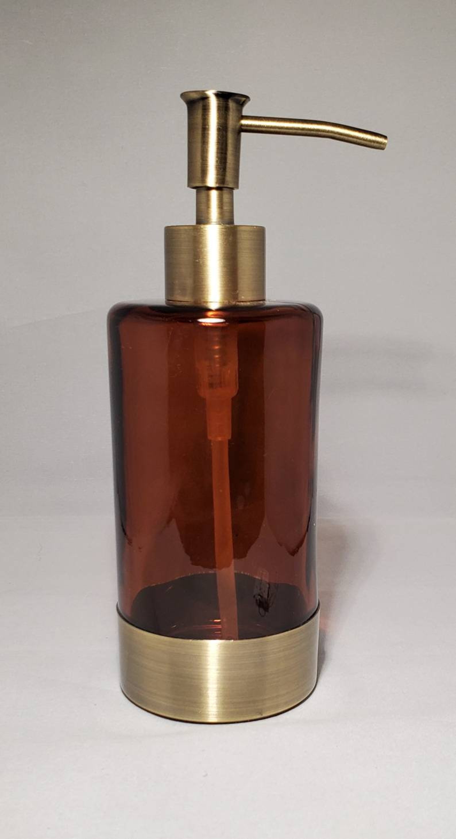 Bronze Glass Soap Dispenser Bathroom Brand New Etsy