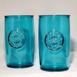 Set of Two Drinking Glasses Recycled Glass 14oz Cups Tumblers Brand New