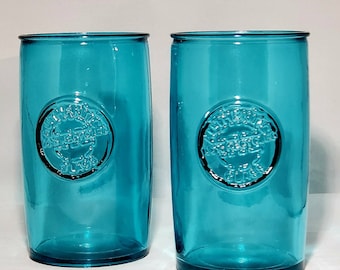 Juego de dos vasos para beber de vidrio reciclado de 14 oz, vasos nuevos