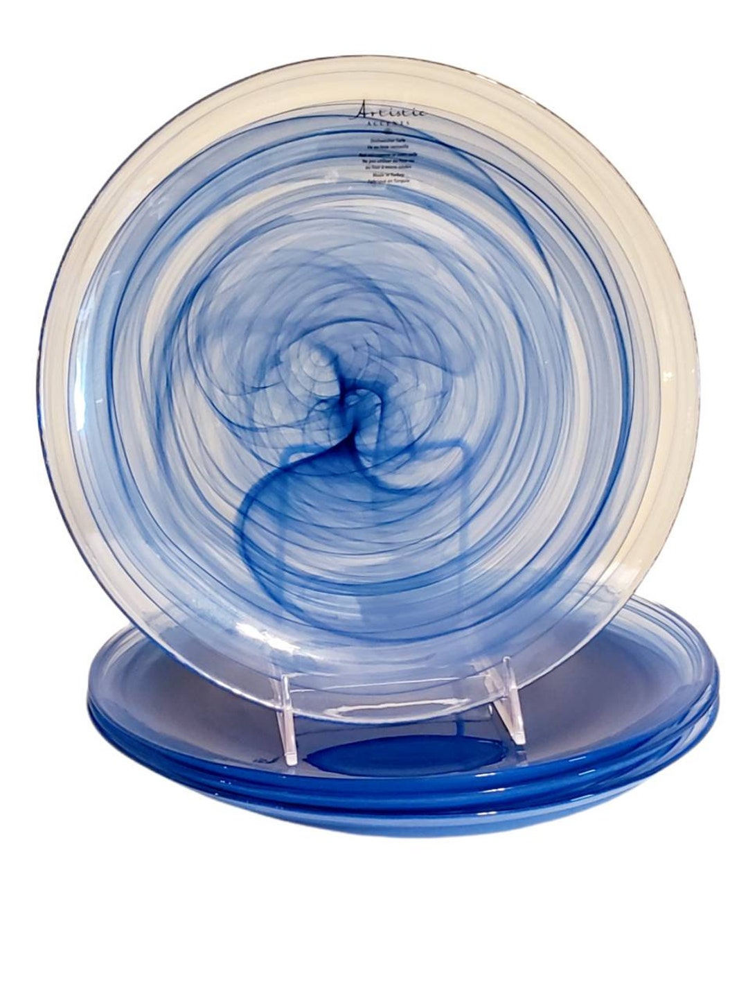 Artistic Accent Blue Swirl Dinner Plates Set of Two 11 Etsy