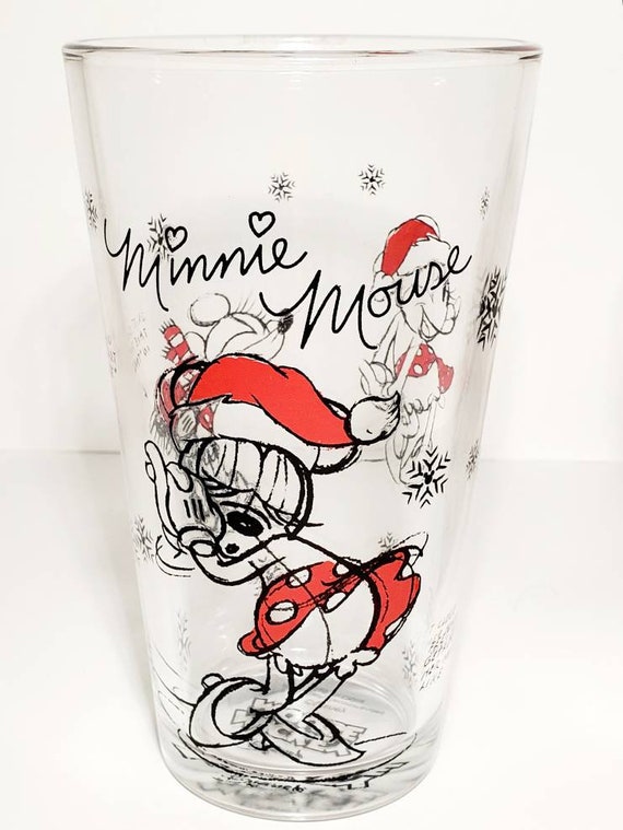 Disney Mickey & Minnie Mouse Christmas Glassware Set 10oz