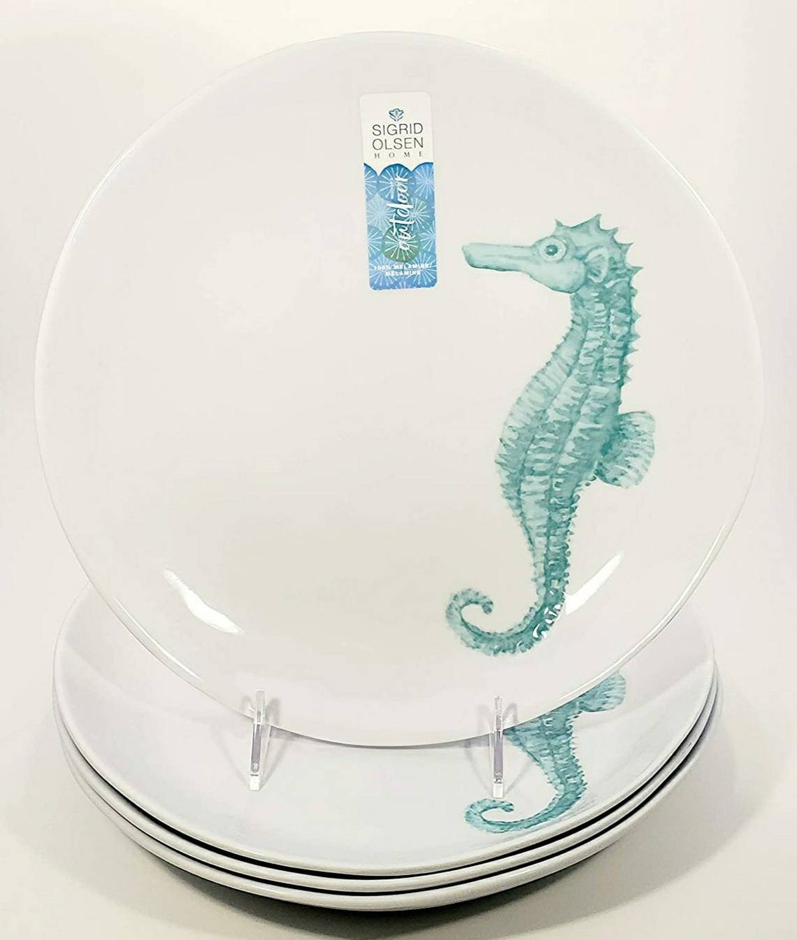 Coastal Seahorse Dinner Plates Set of Four Melamine Brand New - Etsy Israel
