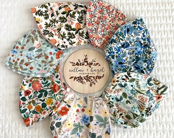 Rifle Paper Co bonnet, ready to ship, floral toddler sun hat, cotton and linen bonnet, beach hat, baby girl bonnet 0-3, 3-6, 6-12, 12-18