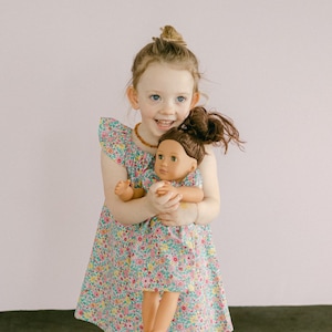 girl and doll matching outfit, doll and me dress, girl Easter gift, dolly and me, American Girl, Bitty Baby, Our Generation, Valentine's day Arley Garden in G