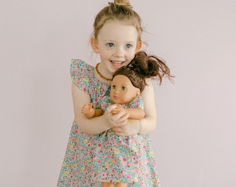 girl and doll matching outfit, doll and me dress, girl Easter gift, dolly and me, American Girl, Bitty Baby, Our Generation, Valentine's day