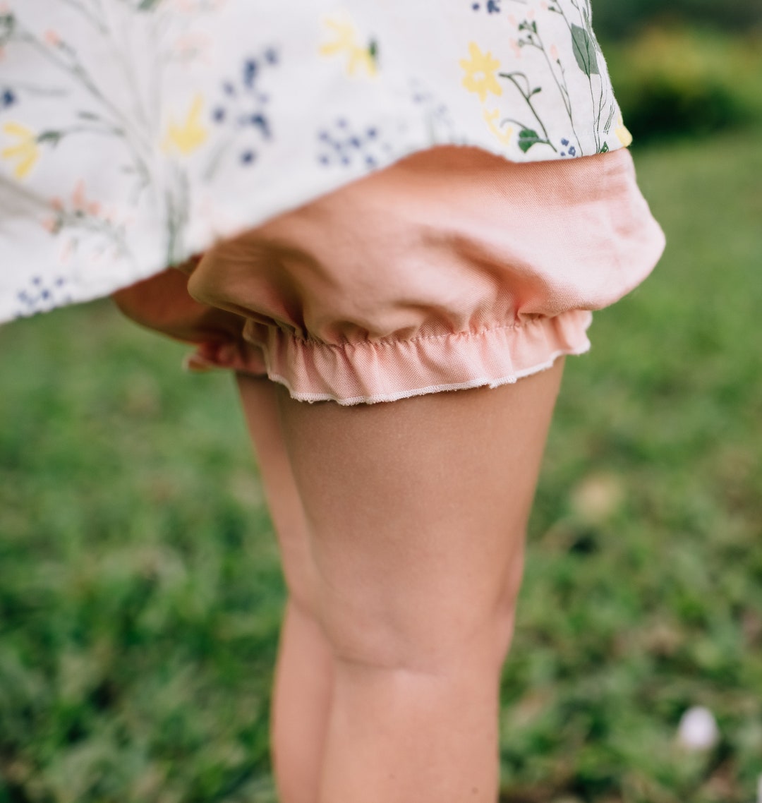 READY TO SHIP Peach Bloomers Baby Girl, Ruffled Bloomers Shorties ...