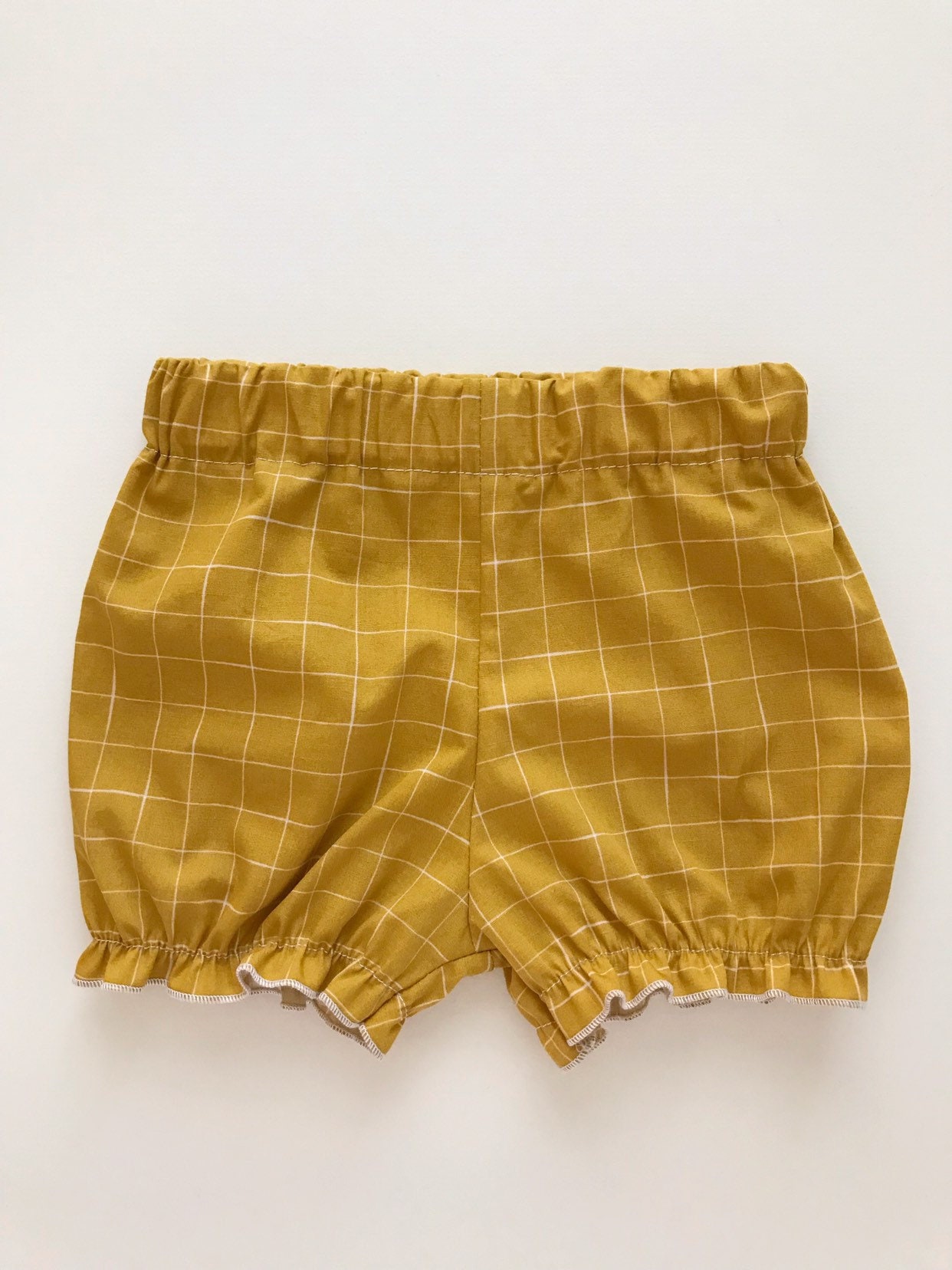 Mustard Grid Mustard Grid Baby Bloomers / Fall Winter Toddler Bloomers / Ruffle ...