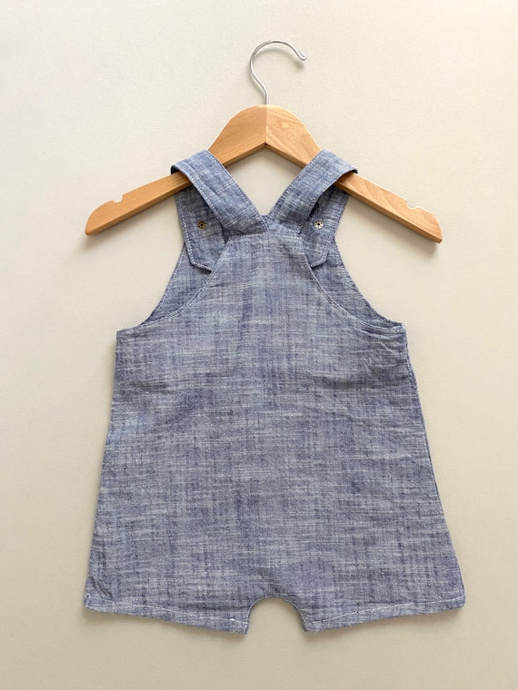 Baby Romper Baby Boy Blue Overalls Indigo Cotton Baby Overalls