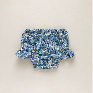 blue floral ruffle baby bloomers  / rifle paper co company / garden party petite blue / flutter bloomers / spring bloomers / summer shorts