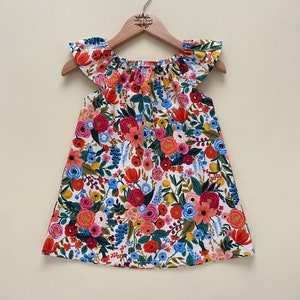 Rifle Paper Co Toddler Dress, Flutter Sleeve Baby Dress, Little Girls Boho Dress, Floral Dress, Garden Party Wildflower Birthday