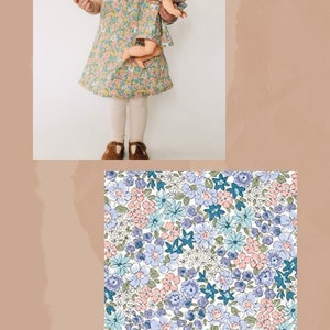 girl and doll matching outfit, doll and me dresses, birthday gift, tea party outfit, dolly and me, 18 doll American Girl Bitty Baby Petite Floral Blue