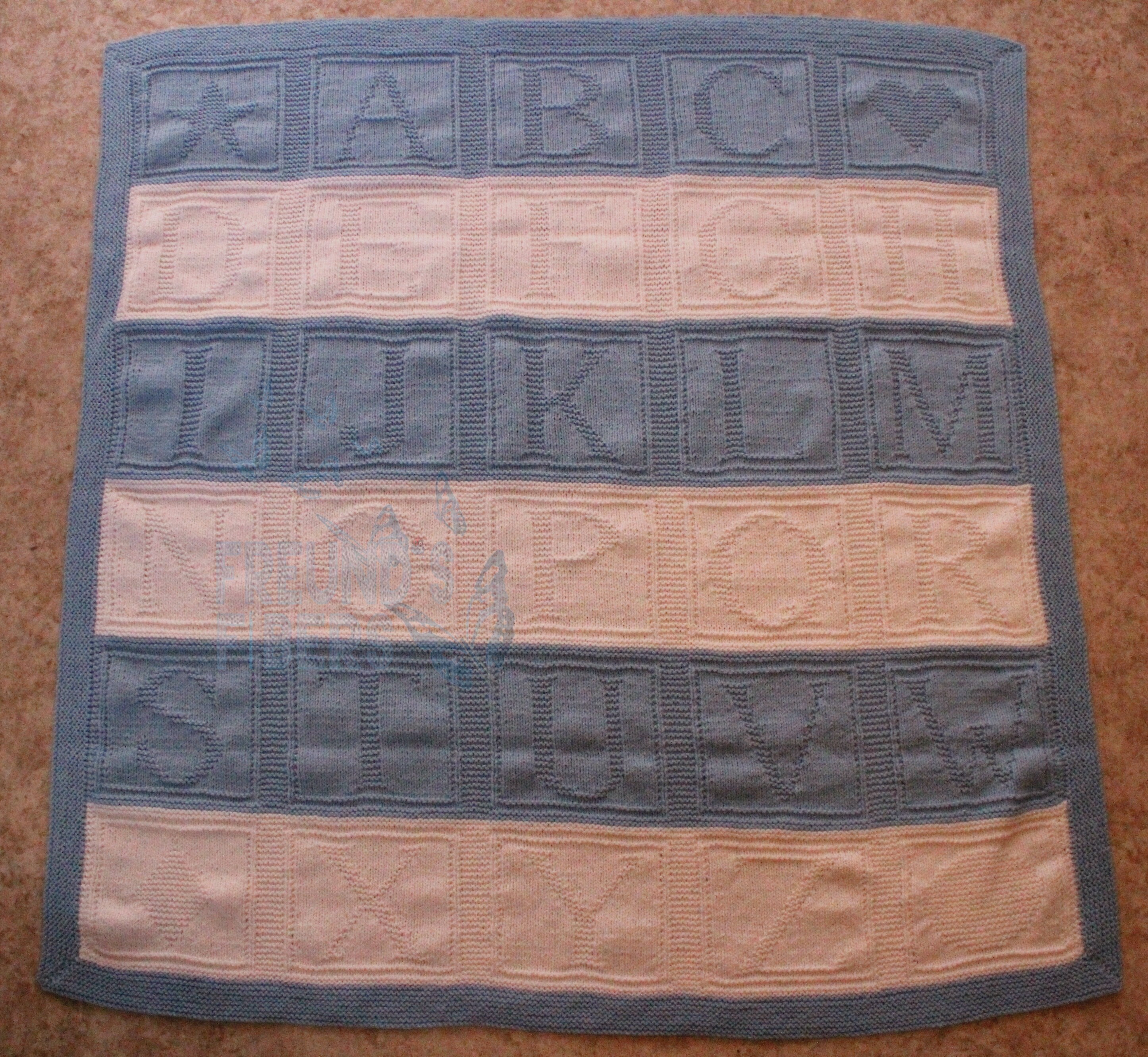 Knit Alphabet Baby Blanket CUSTOM MADE To Order Etsy
