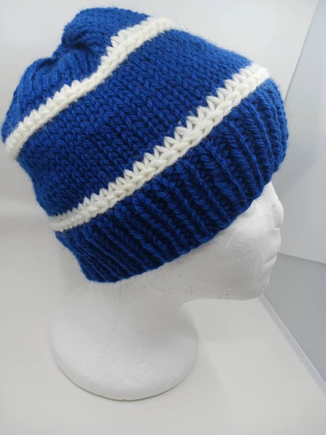 Knit Wool Hat With Lateral Braid Etsy