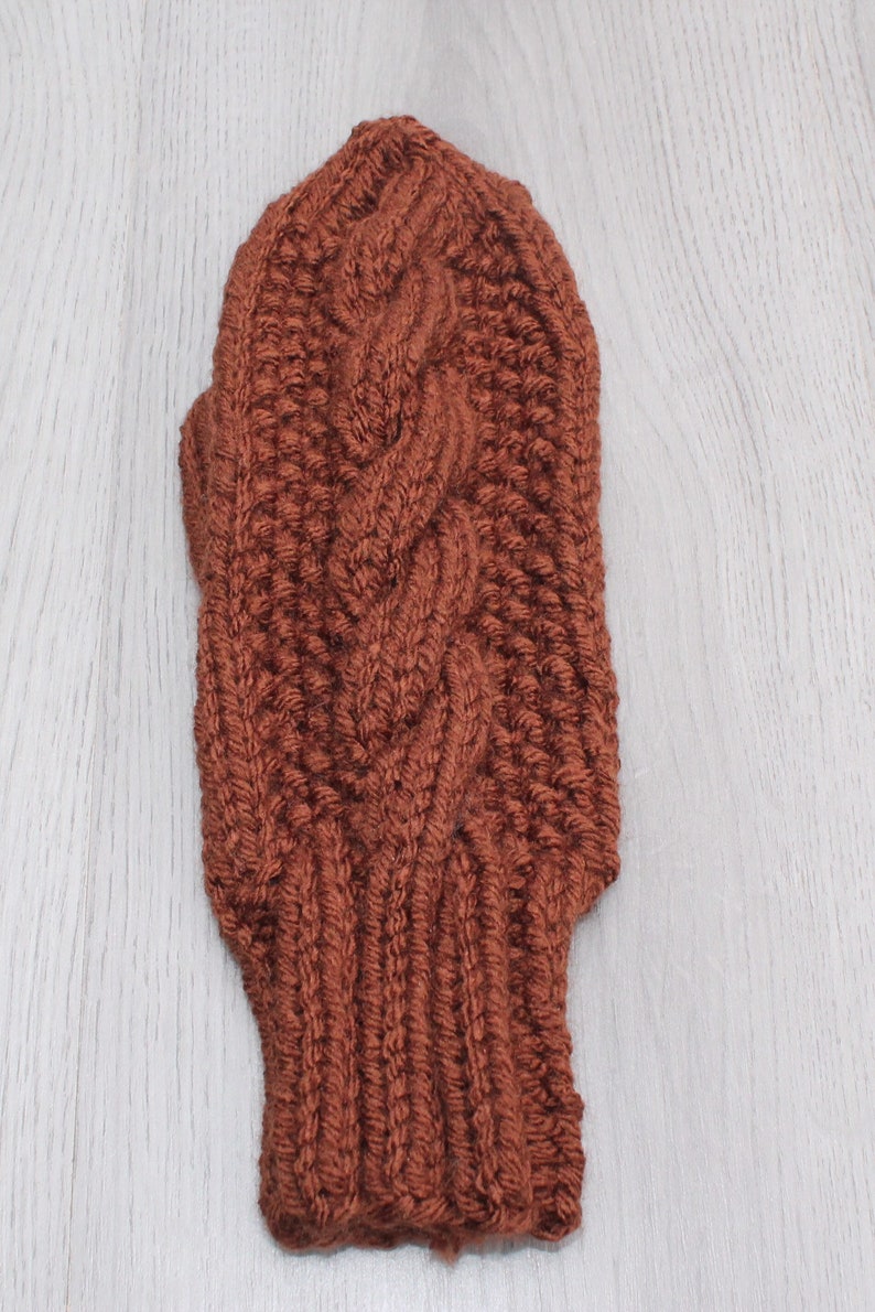 Womens Cable Knit Mittens Etsy