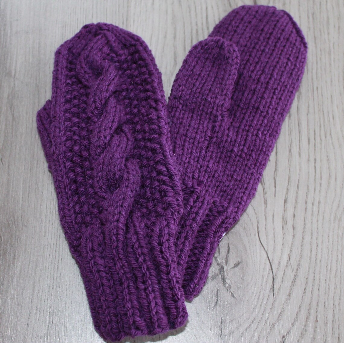 Womens Cable Knit Mittens Etsy