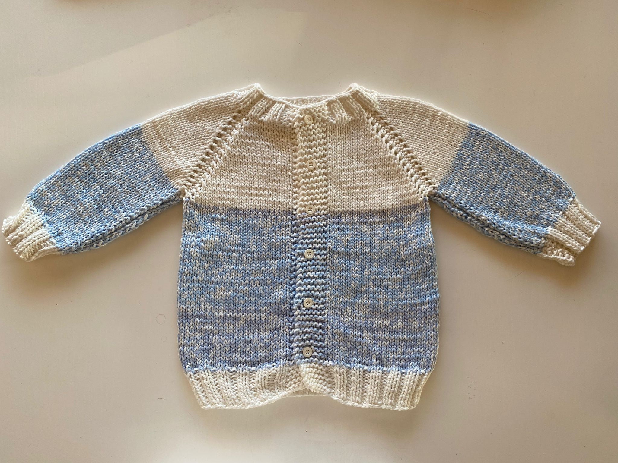 Handmade Knitted Blue/white Cardigan With for Kids&babies Etsy UK