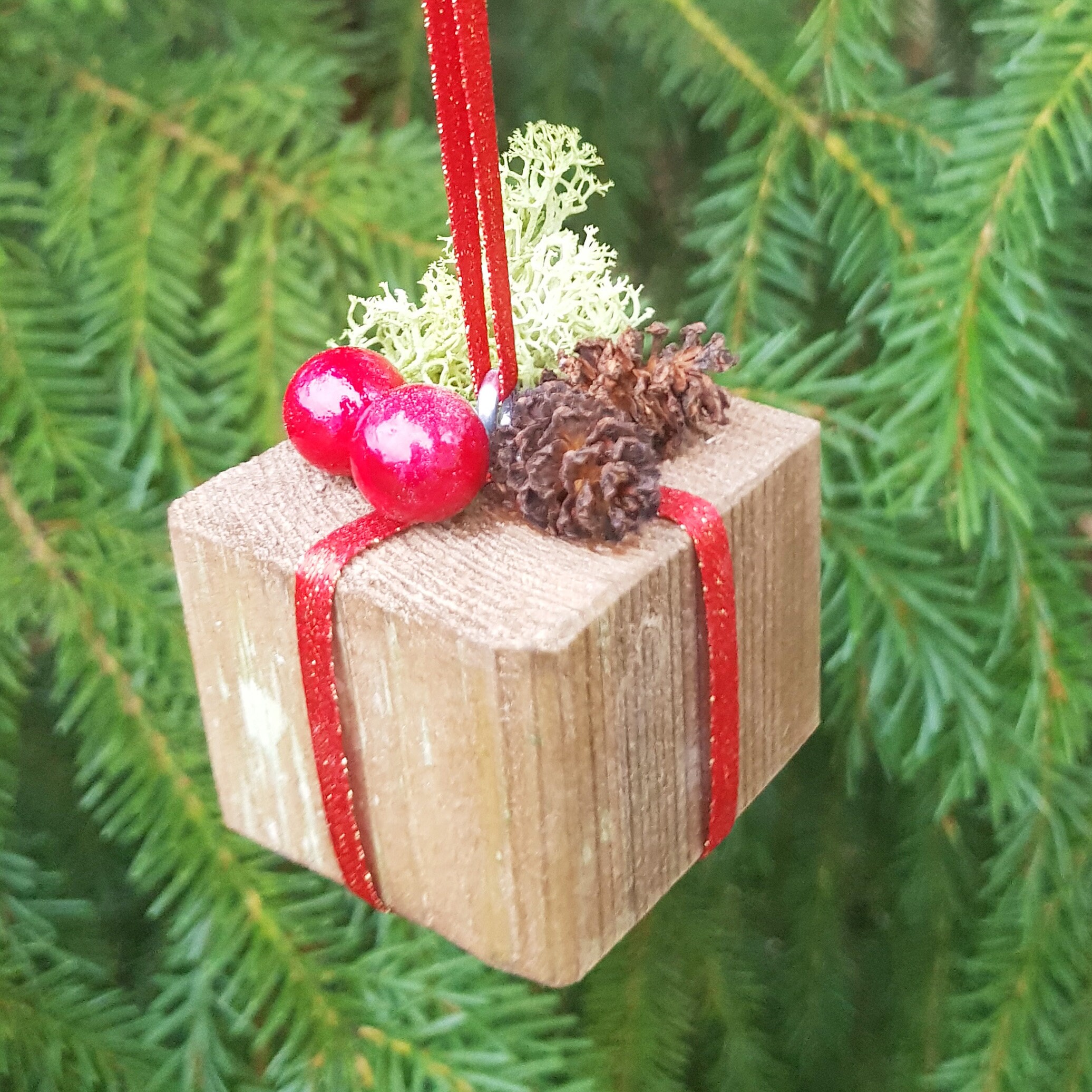 Miniature Present Christmas Tree Ornaments Rustic Holiday - Etsy UK
