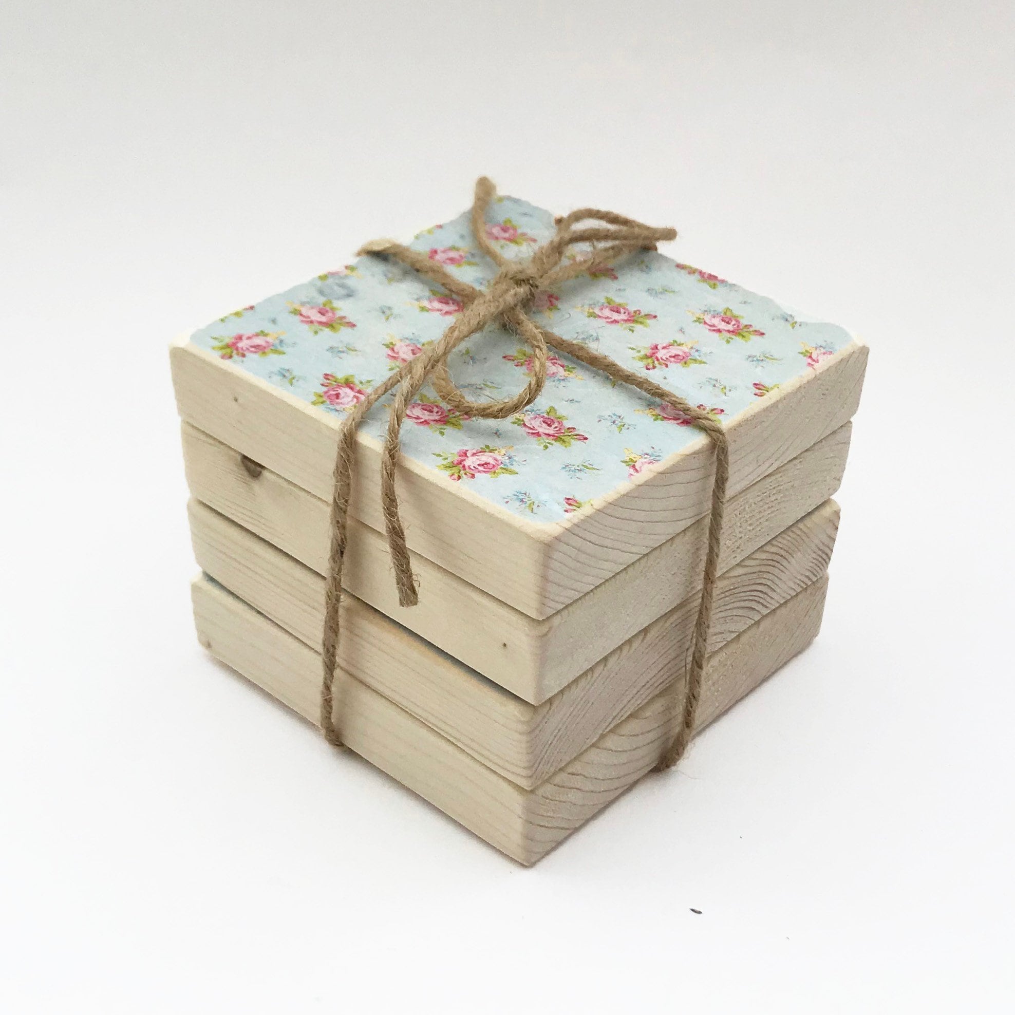 Decoupage Coasters Coaster Set Wood Home Gifts Etsy