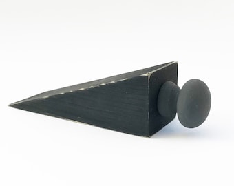 Modern Door Stopper Black and Grey Decor Wood Gifts for Men