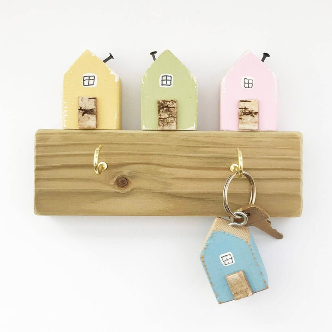 Unique Key Holder for Wall With 2 House Keyrings New Home Gift Etsy UK