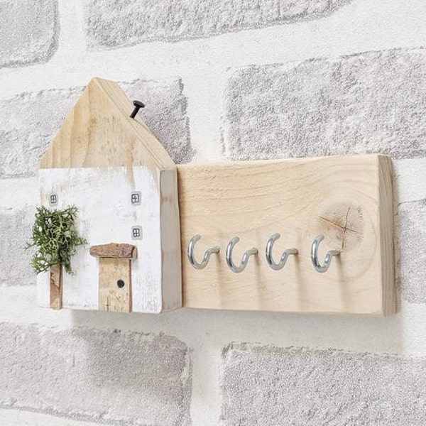 Rustic Wood Key Holder for Wall Personalized Gifts - Have this item personalised / In a colour of your choice