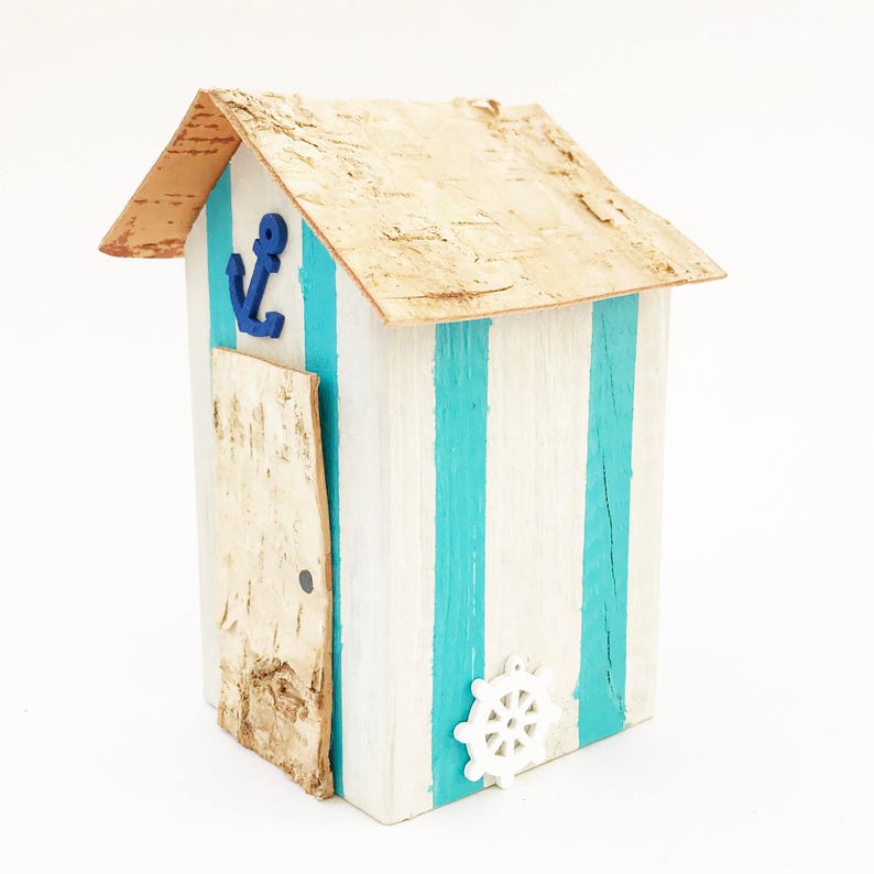 Beach Hut Ornament Bathroom Accessories Nautical Coastal Etsy