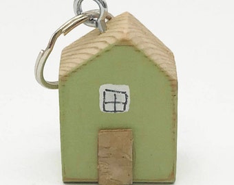 Keychain House Wooden Key Ring House Tiny House New Home Gift Tiny Gifts